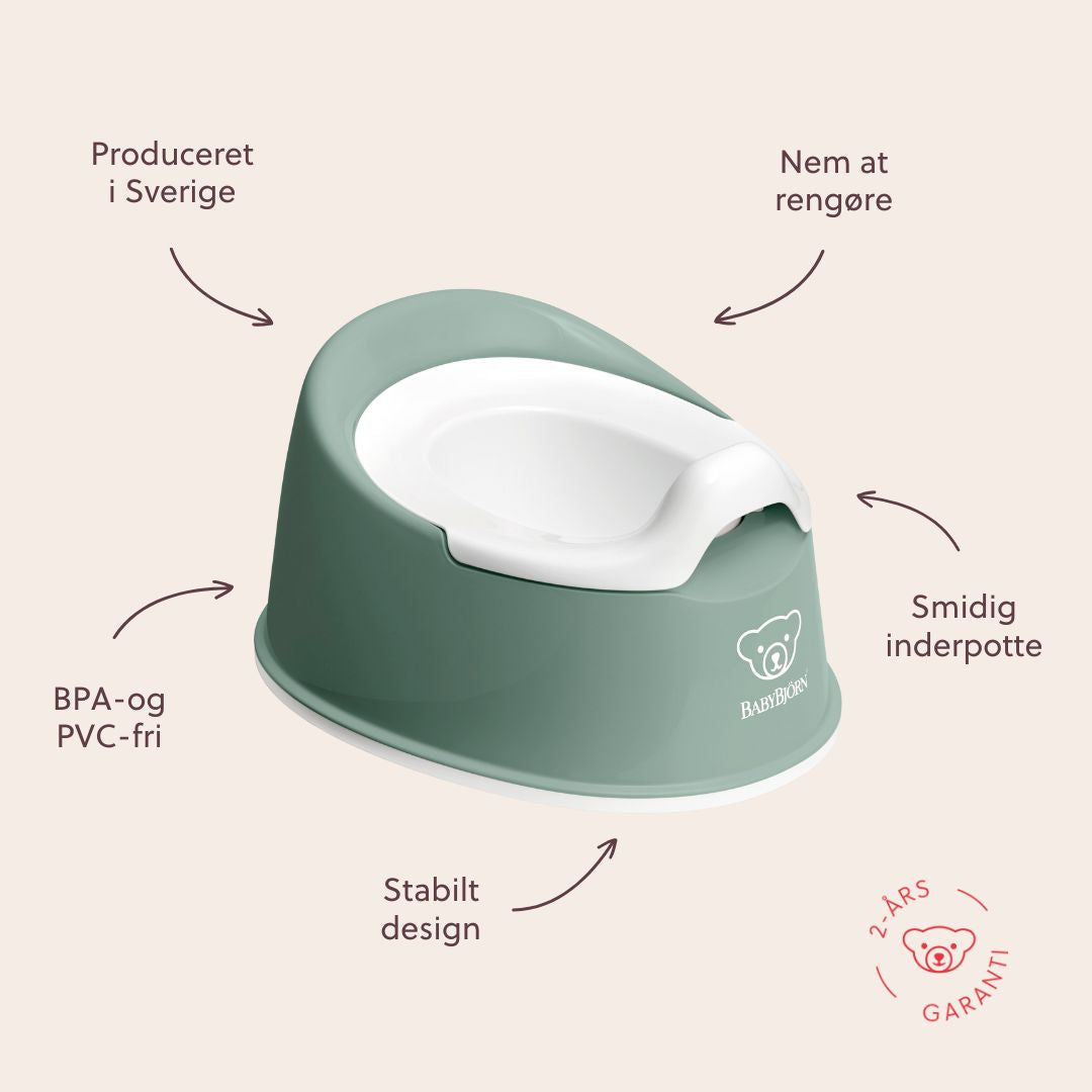 BabyBjörn Smart Potte - Grågrøn/Hvid