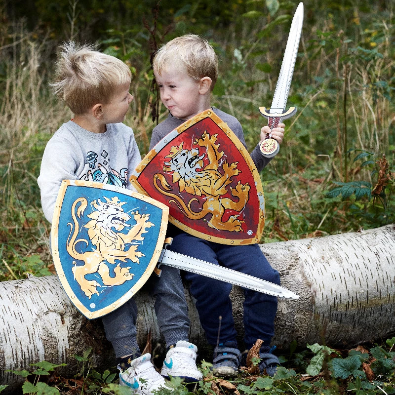 Liontouch Noble Knight gavesæt for 2 med sværd og skjold i rød og blå