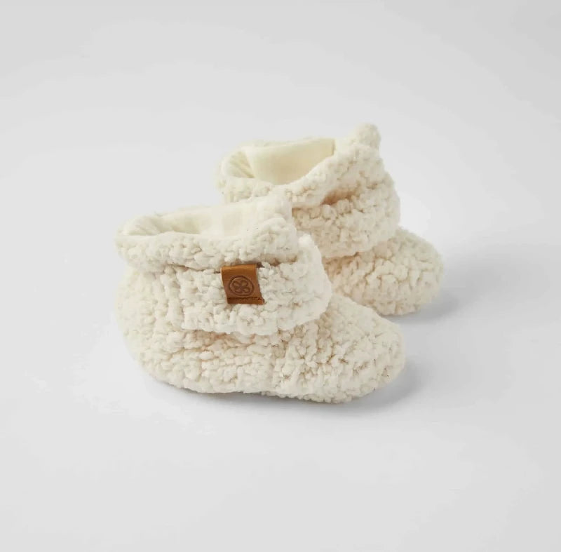 Teddy Booties - Off White (0-6m)