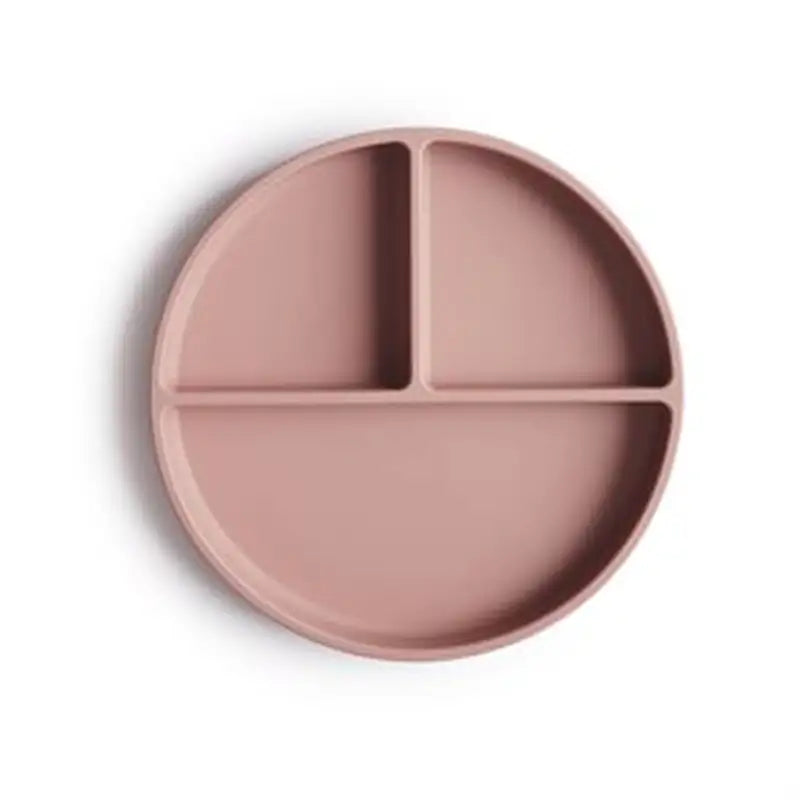 Mushie Skridsikker Silikone Tallerken Tredelt Blush