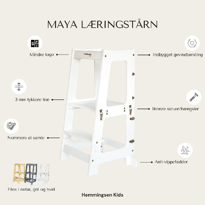 Hemmingsen Kids 3 - i - 1 Maya Læringstårn Hvid