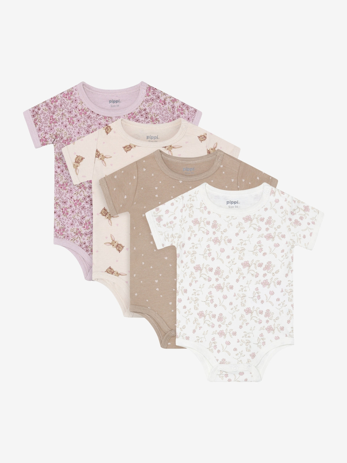 Pippi Kortærmet Body 4 stk - Violet Ice