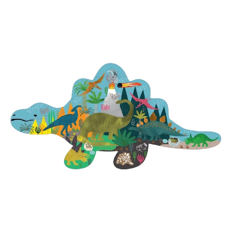 Puslespil m. formet motiv & æske 20 brikker - Dino