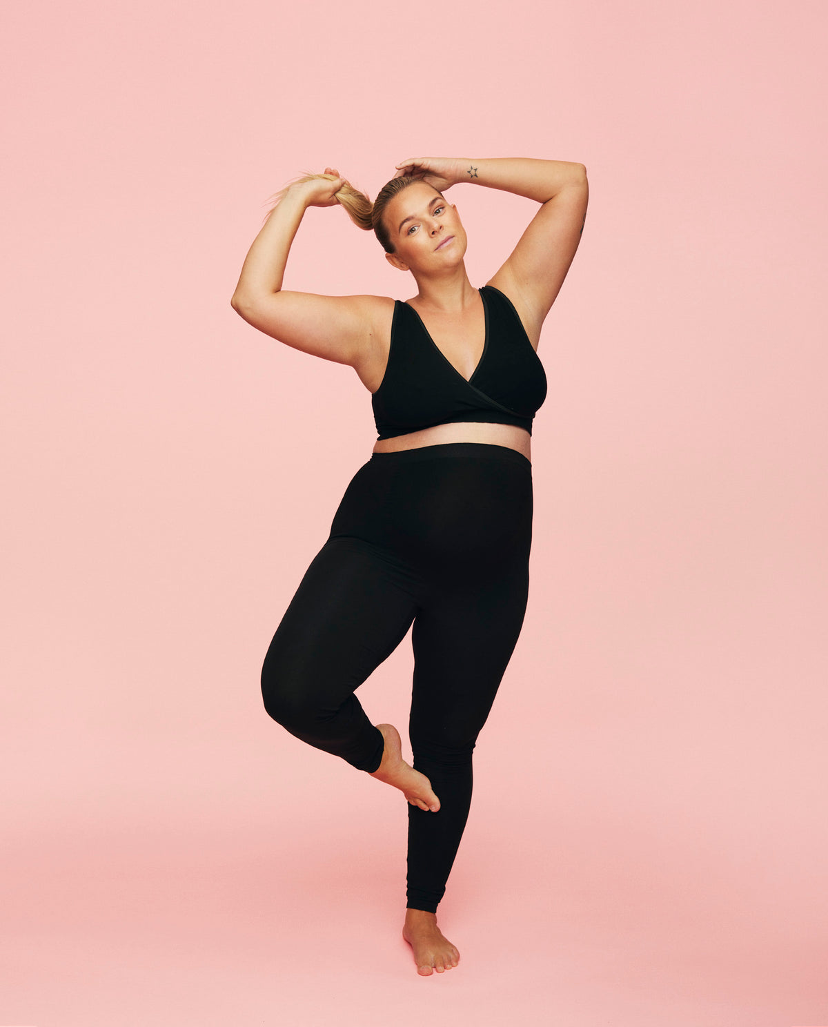 Momkind Gravid leggings m. støttefunktion Sort - S