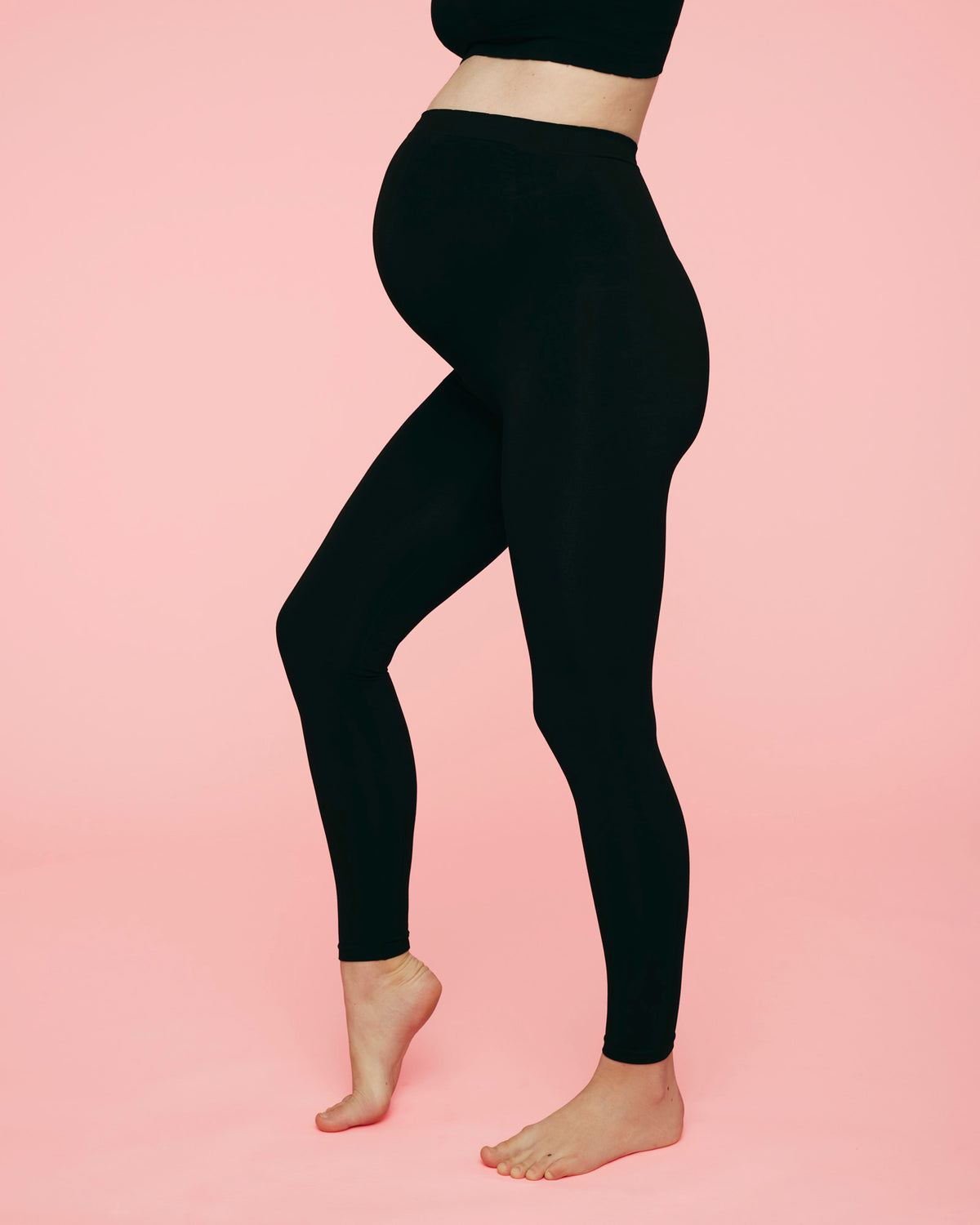 Momkind Gravid leggings m. støttefunktion Sort - L/XL
