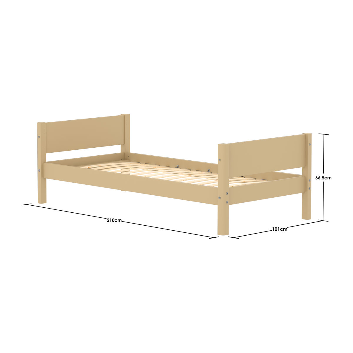 FLEXA WHITE Enkeltseng 90x200 cm - Sand