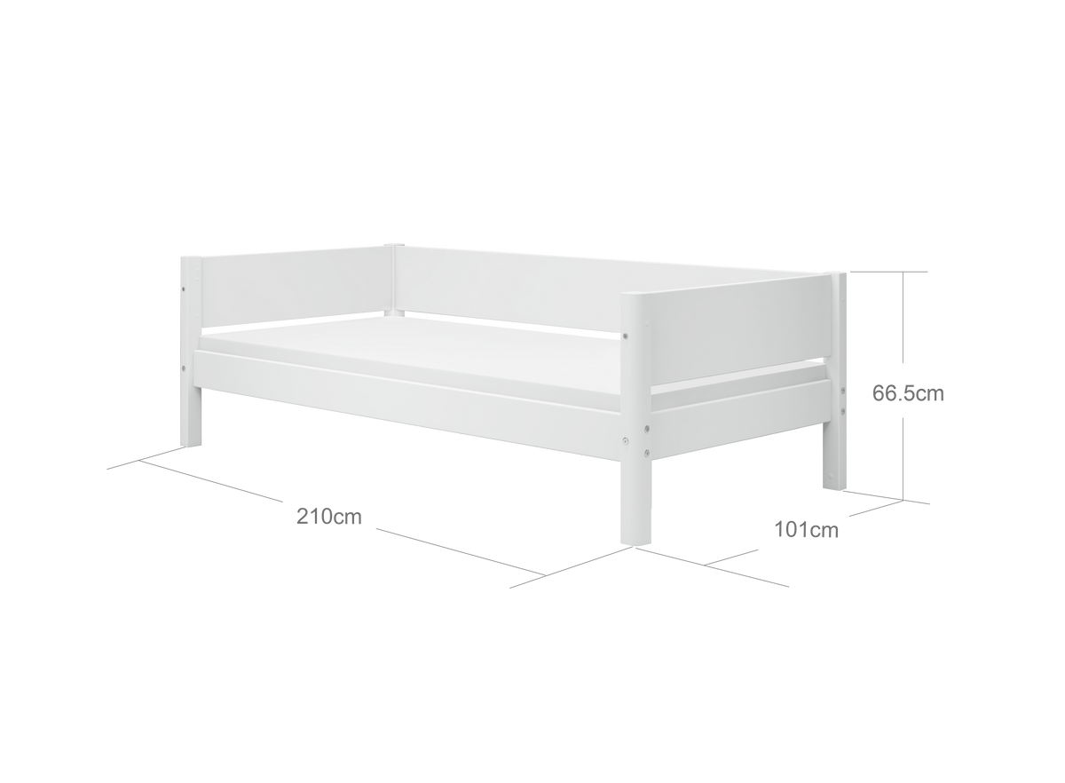 FLEXA WHITE Enkeltseng 90x200 cm m. baggavl - Hvid