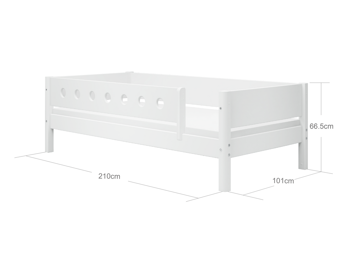 FLEXA WHITE Enkeltseng 90x200 cm m. dots sengehest - Hvid