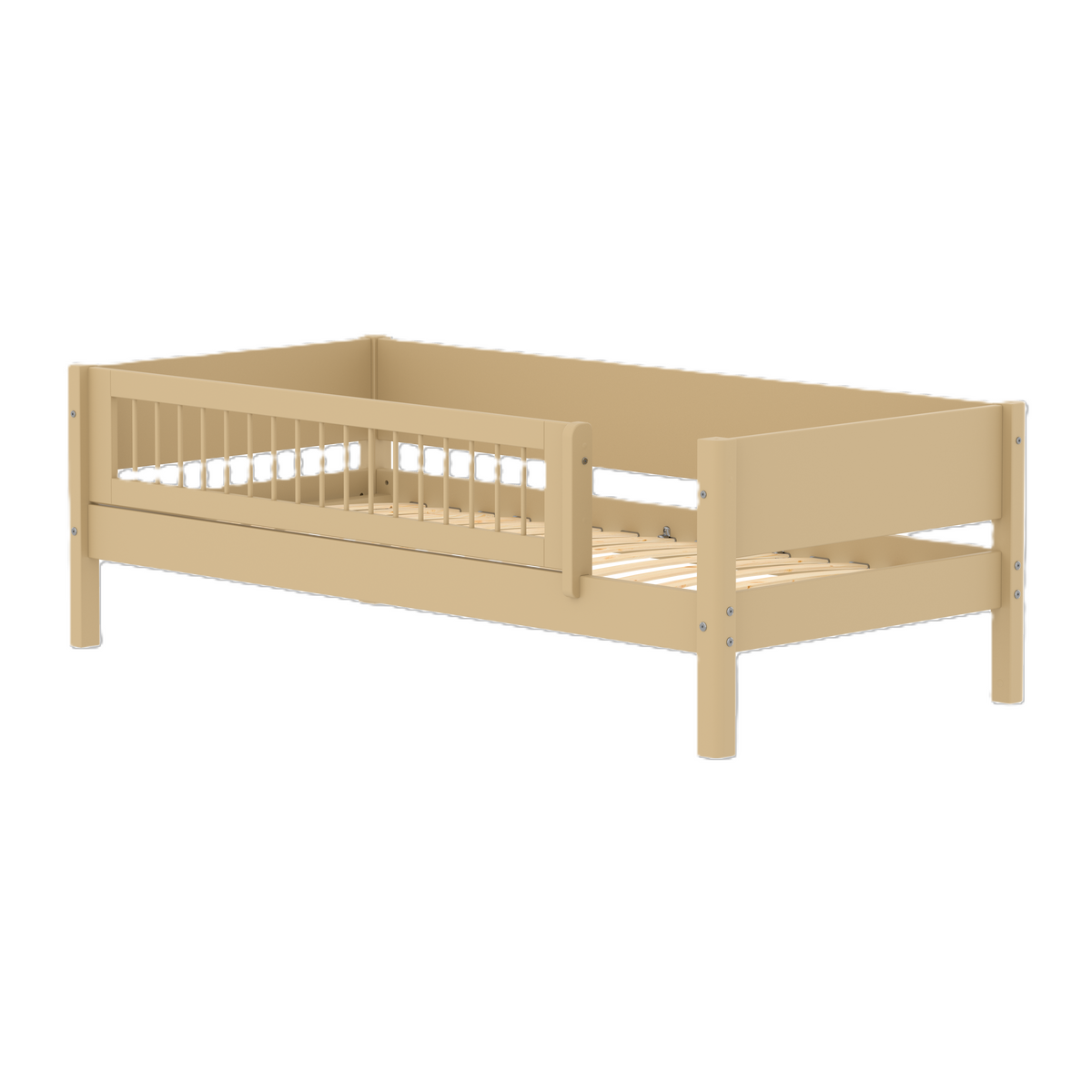 FLEXA WHITE Enkeltseng 90x200 cm m. crossbar sengehest - Sand