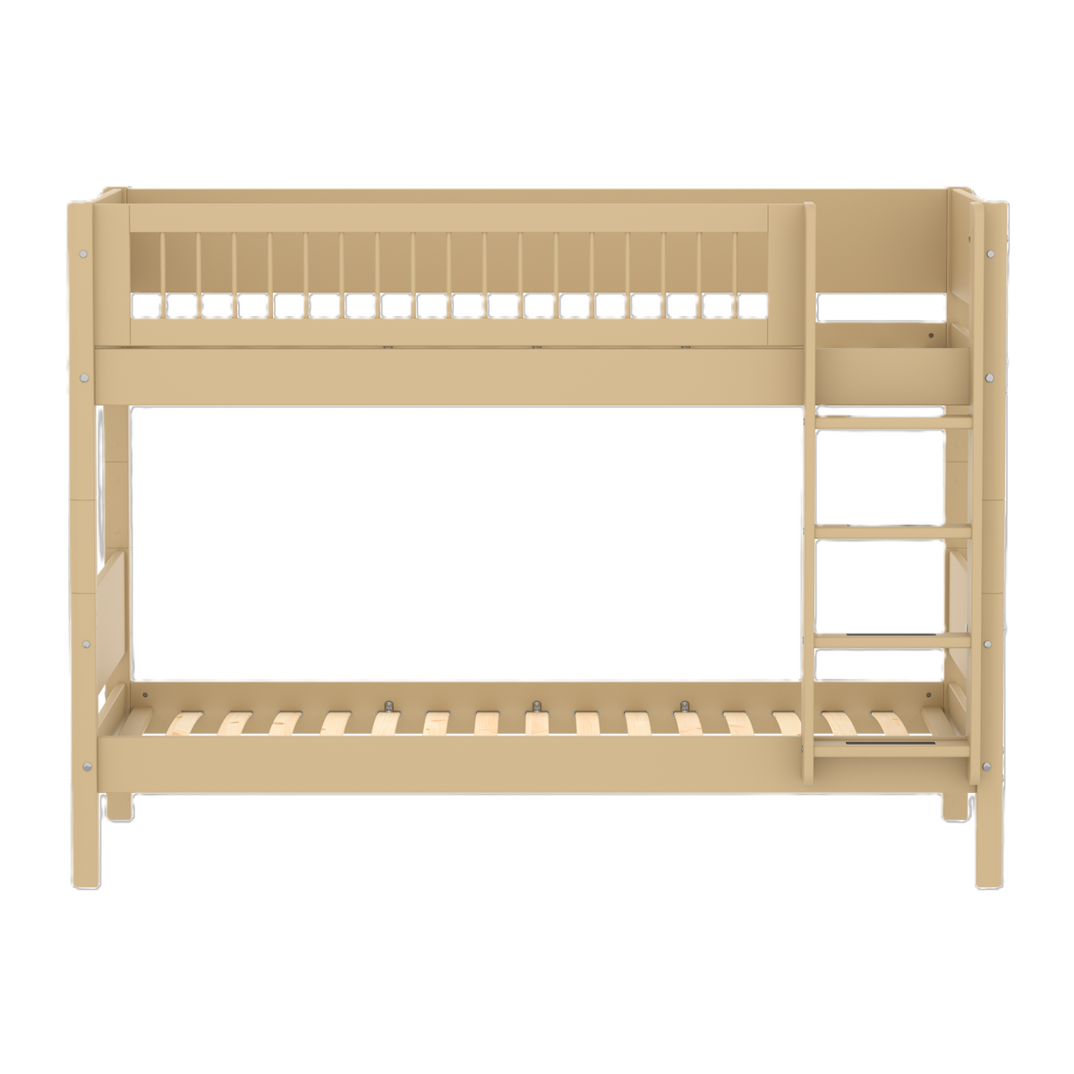 FLEXA WHITE Køjeseng 154 cm med stige og crossbar sengehest  90x200 cm- Sand