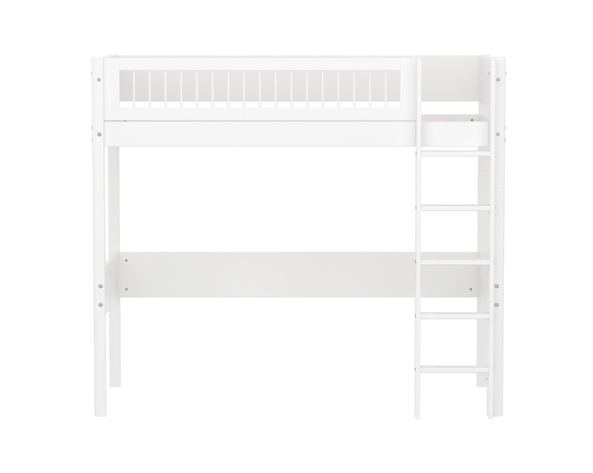 FLEXA WHITE Højseng  184 cm med stige og crossbar sengehest  90x200 cm- Hvid