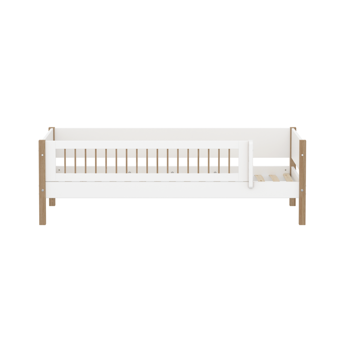 FLEXA NOR Enkeltseng  90x200 cm m. crossbar sengehest - Hvid/eg
