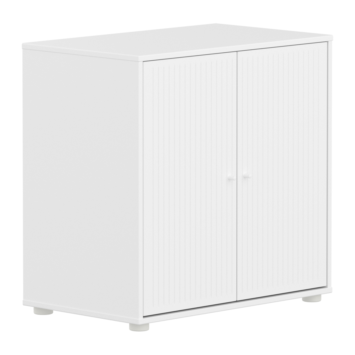 Flexa Saga Skab 74,20x75,5x45 Hvid riller/Hvid greb