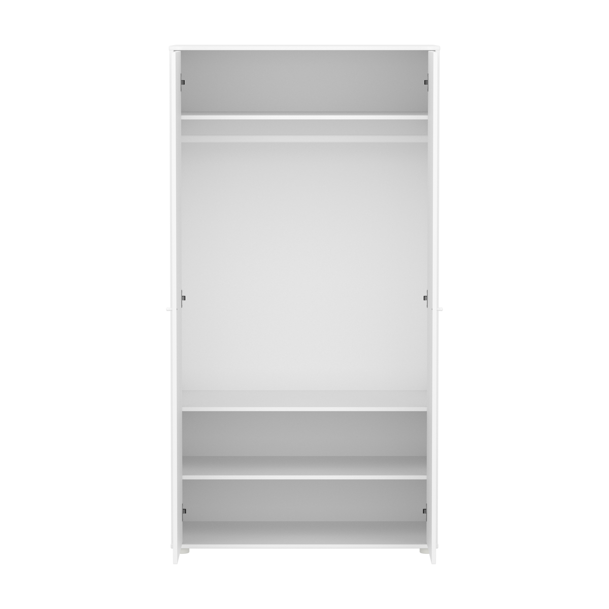 Flexa Saga Garderobeskab 190x100x55 Hvid riller/Hvide greb