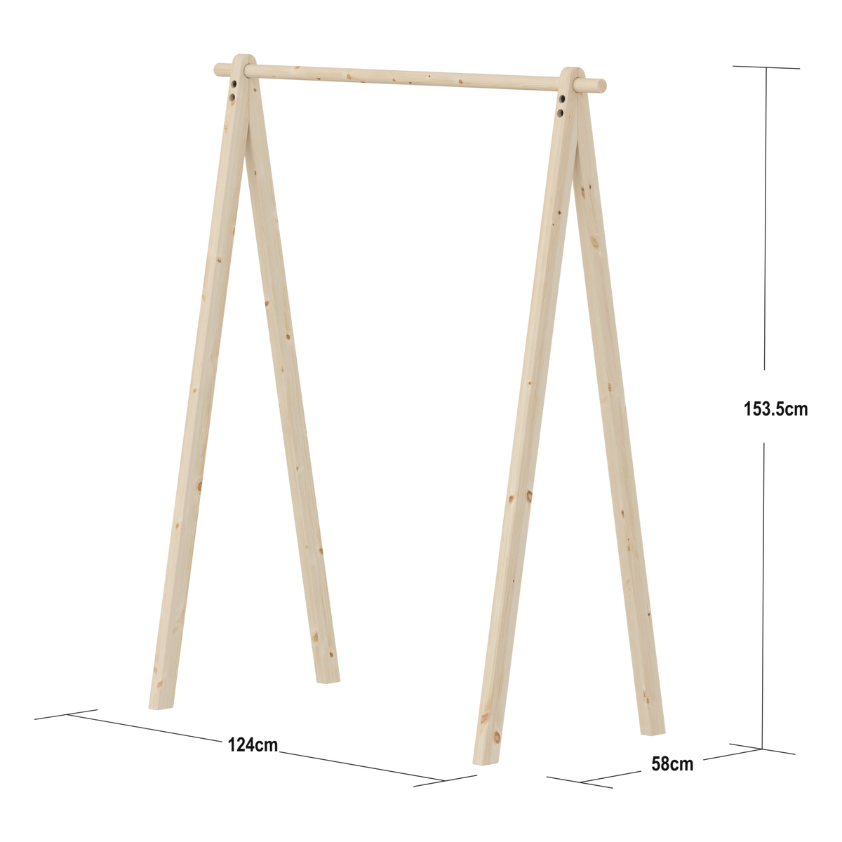 Flexa Grow Tøjstativ 153,5x124x58 Fyrretræ