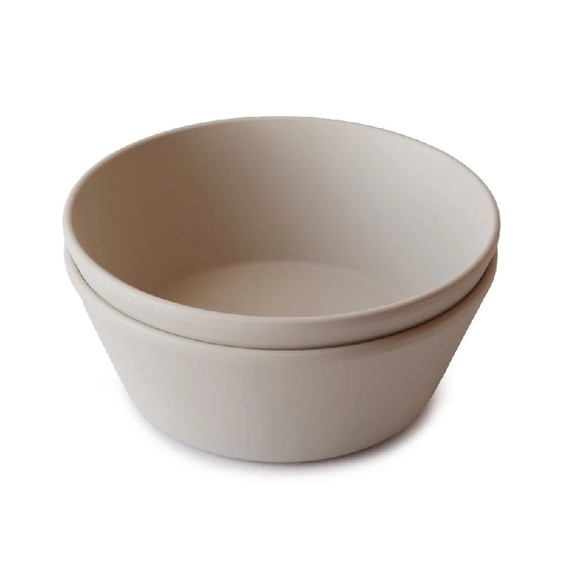 Mushie Dinner Bowl - round - vanilla