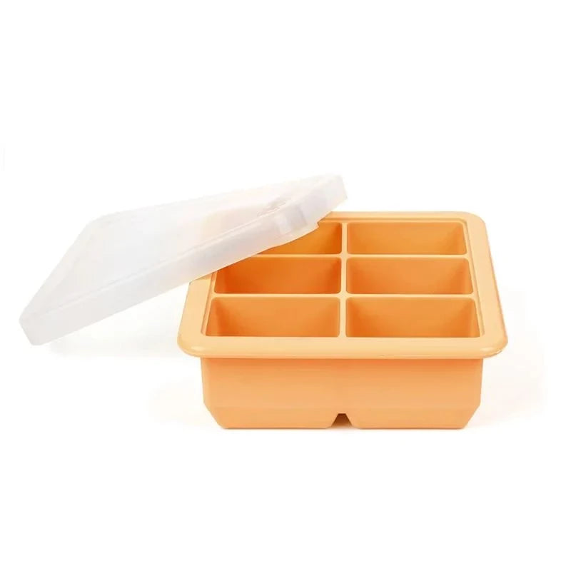 Haakaa Silikone Frysebakke m. låg 6 rum - Apricot