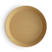Mushie Rund Tallerken Mustard 2pcs