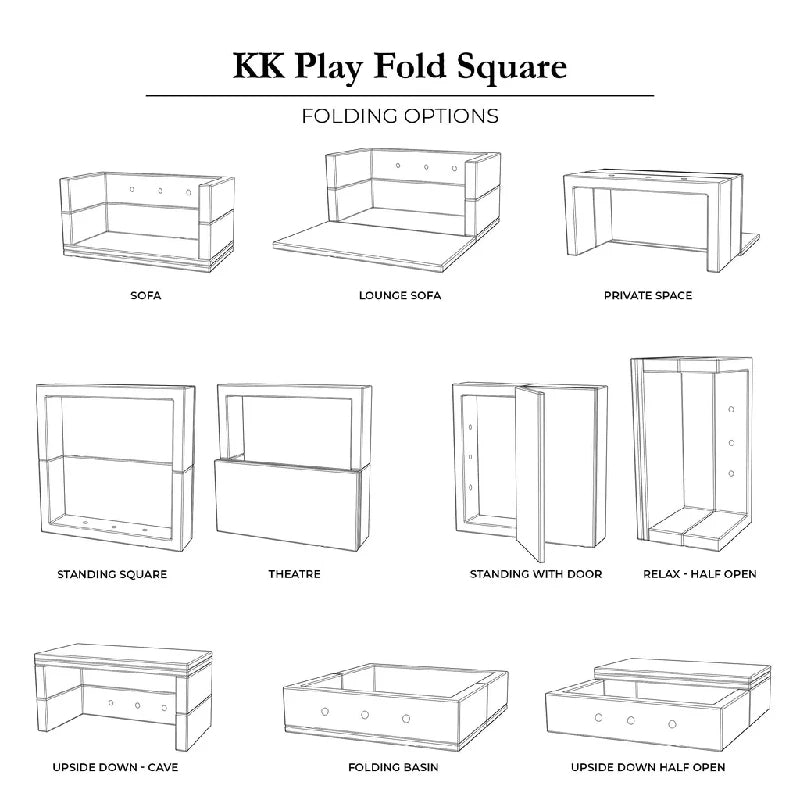 by KlipKlap Play Fold - Square - Flere Farver
