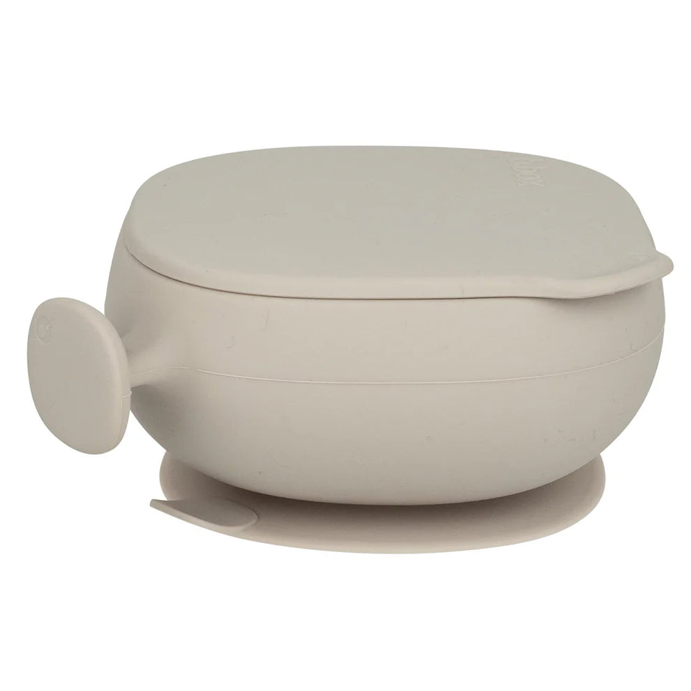b.box Madskål med låg Silikone - Beige