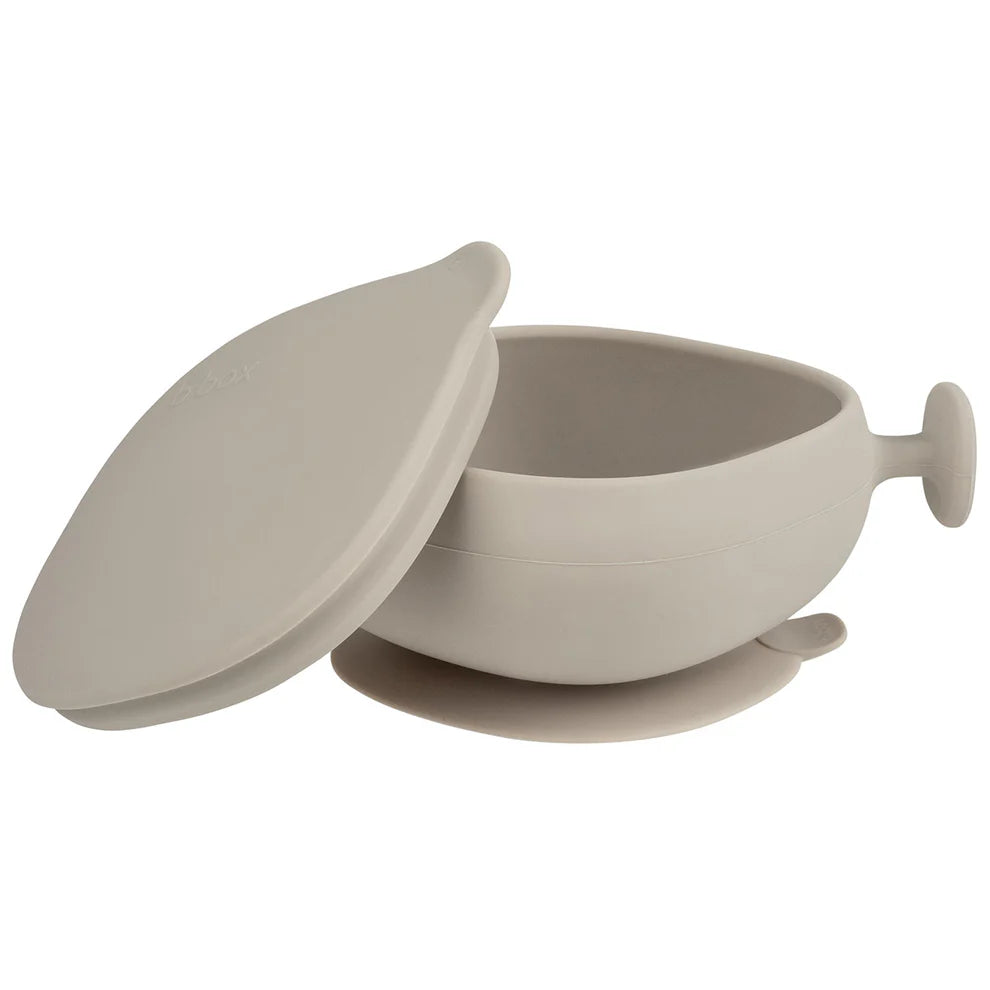 b.box Madskål med låg Silikone - Beige